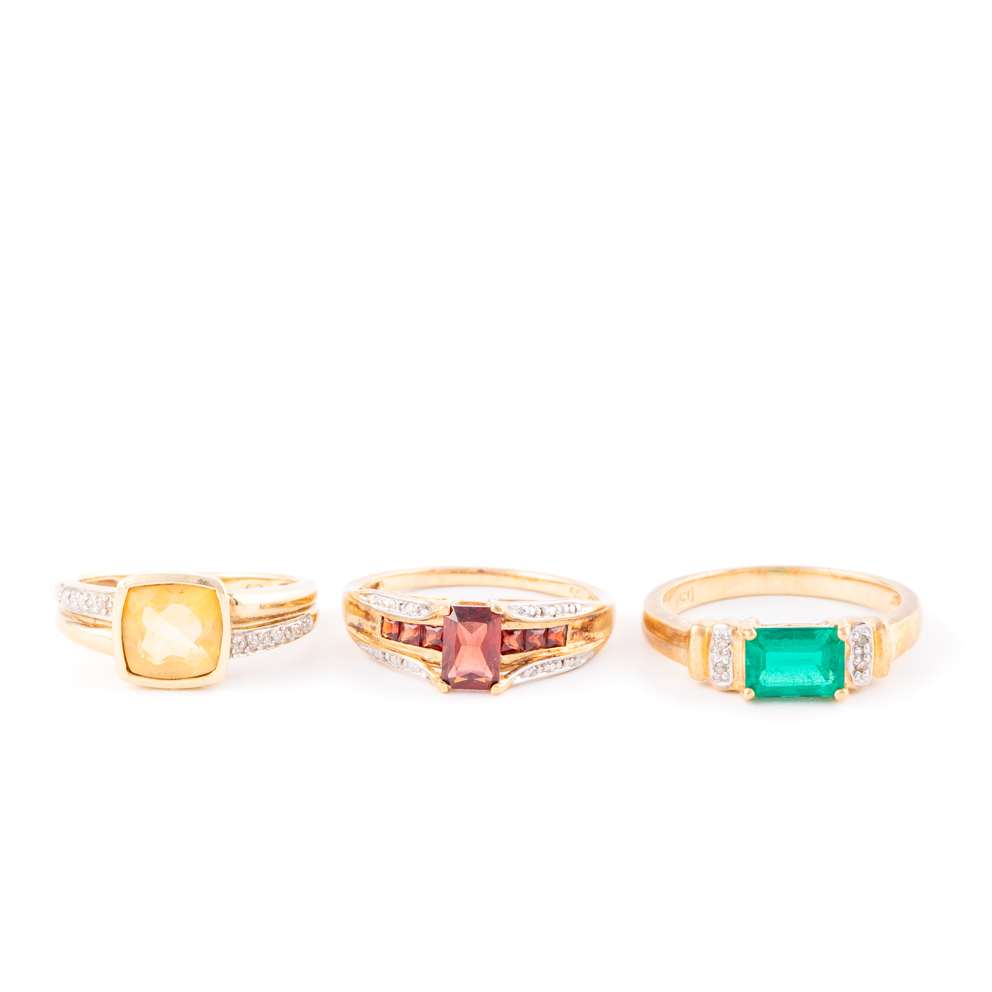354 · Three 9ct Gold Rings