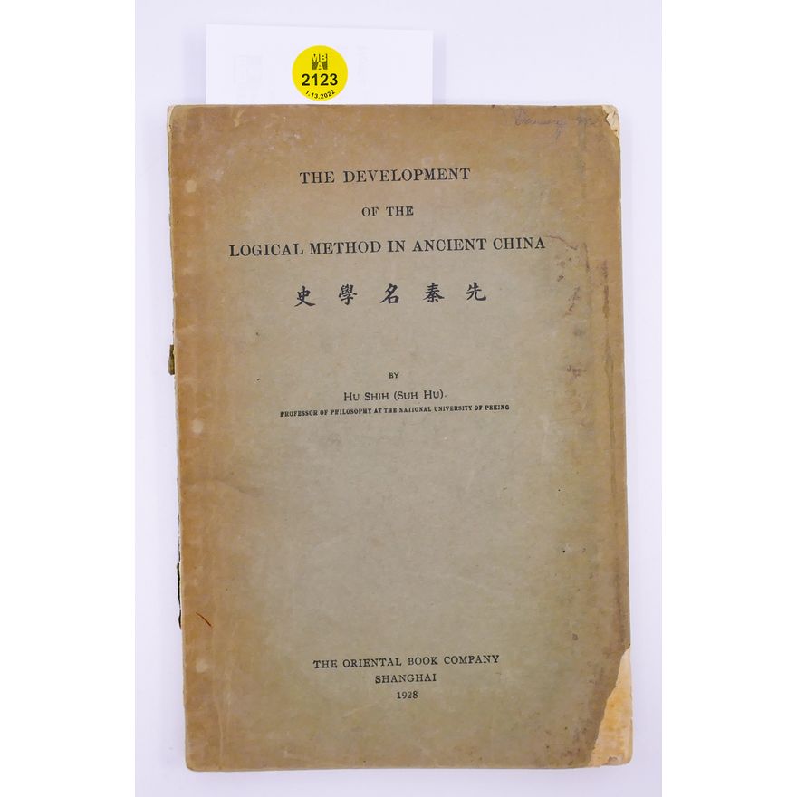 1928 'Development of the Logical Method in Ancient China' Book