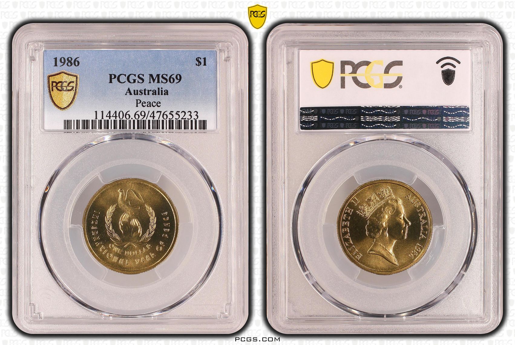 Peace, One Dollar, 1986 POP Report 23/0, PCGS MS 69