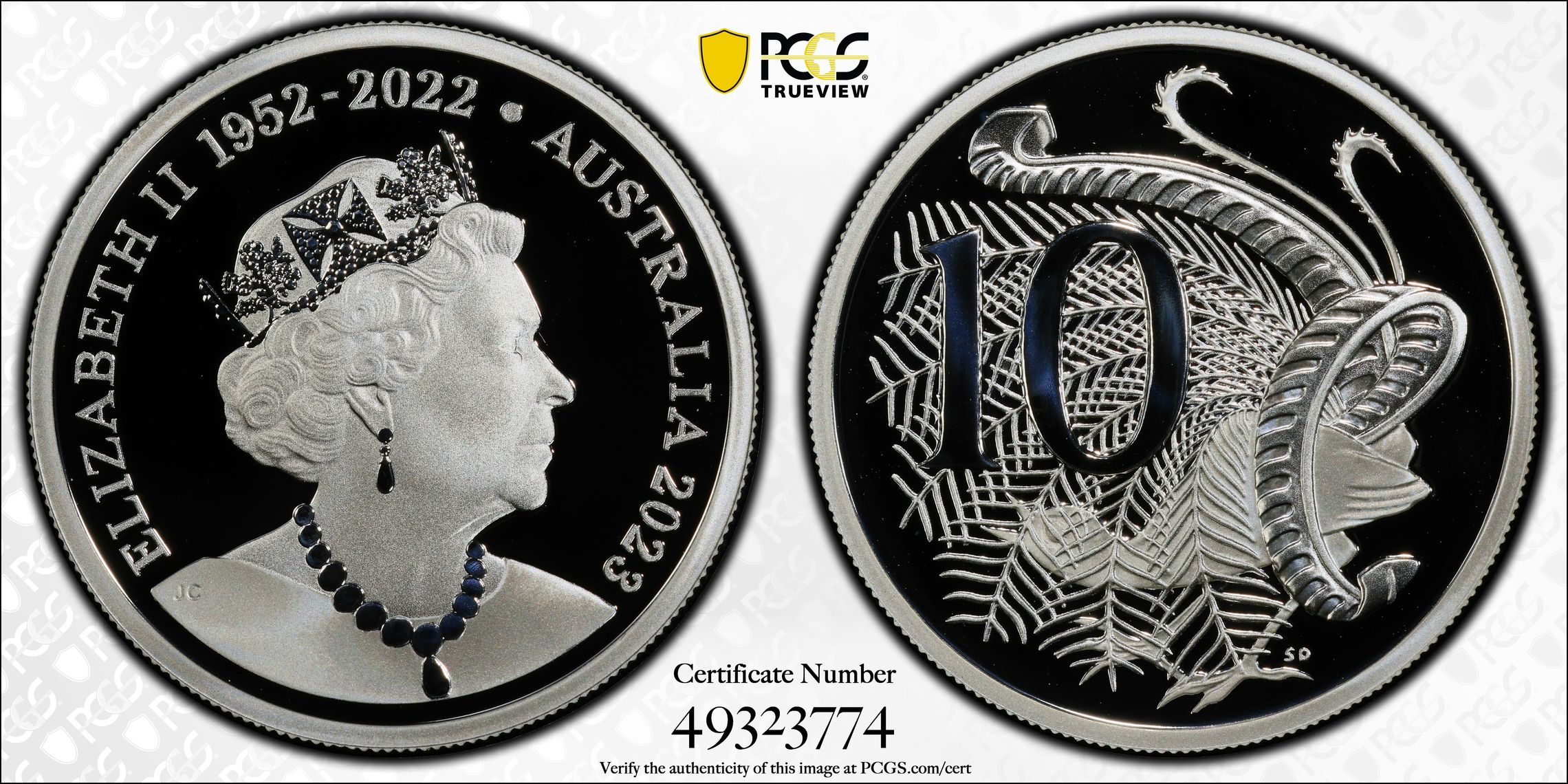 Queen Elizabeth II Memorial Silver, Ten Cent, 2023, PCGS PR70DCAM