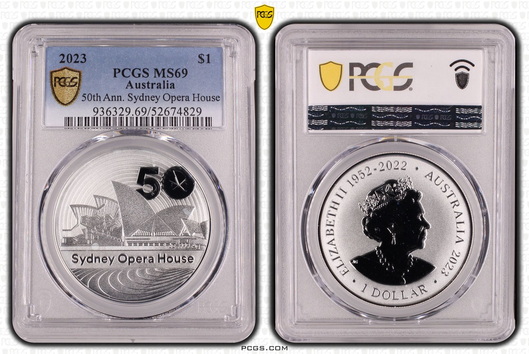 50th Ann. Sydney Opera House, One Dollar, 2023, PCGS MS69