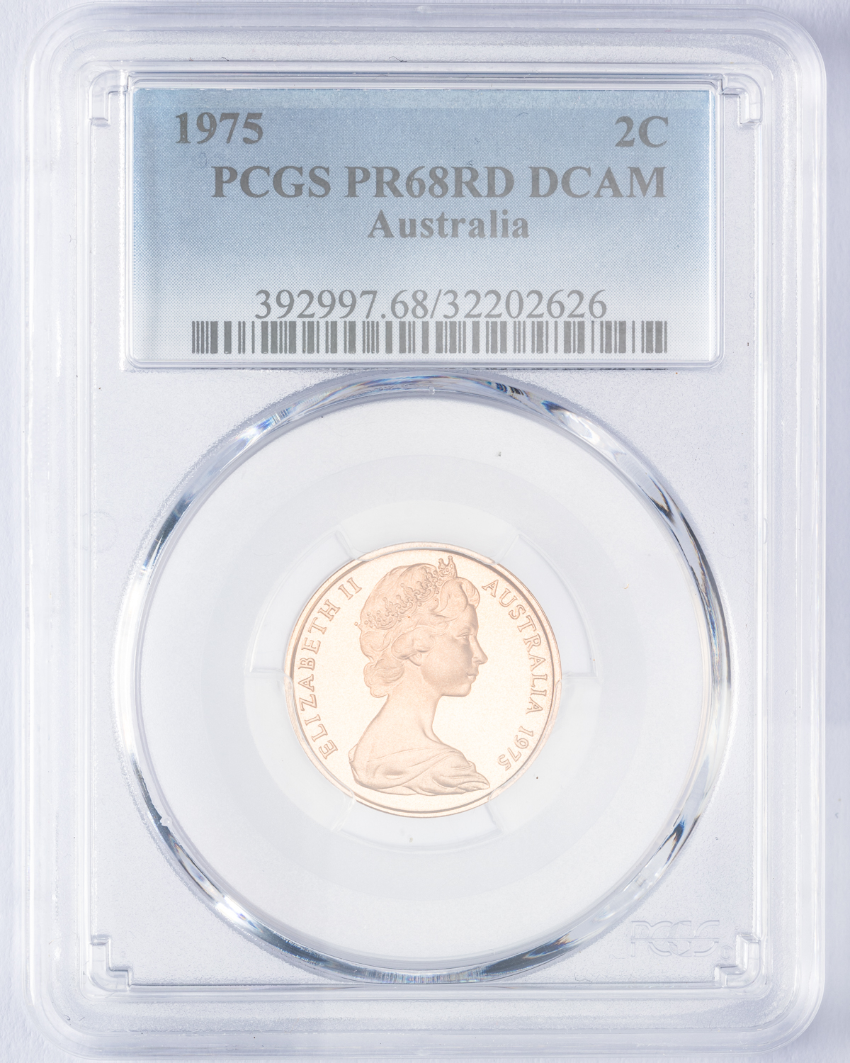 Elizabeth II, Two Cent, 1975, PCGS PR68DCAM