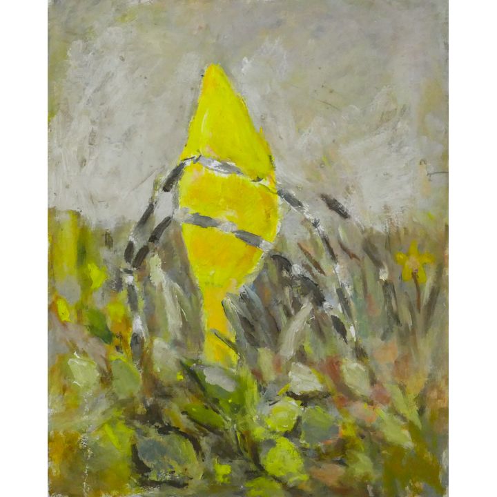 Arthur or Albert Runquist ''Yellow Sprout'' Oil on Canvas 21''x17.5''