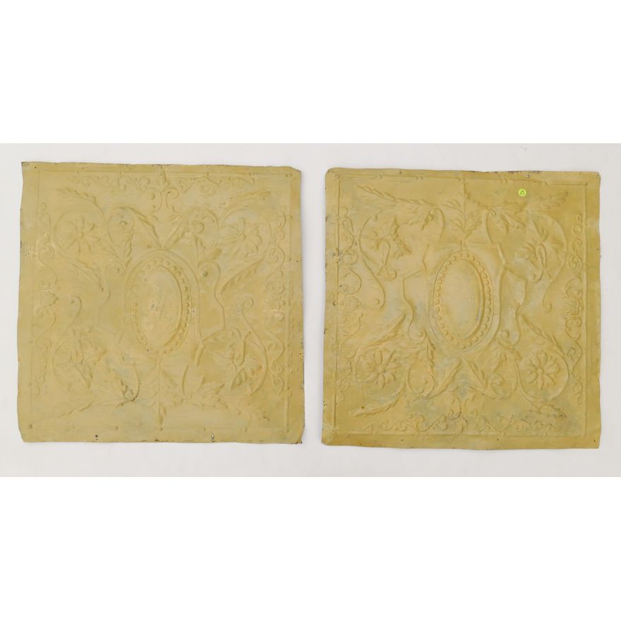 Pair Antique Pressed Tin Ceiling Panels- 26x26''