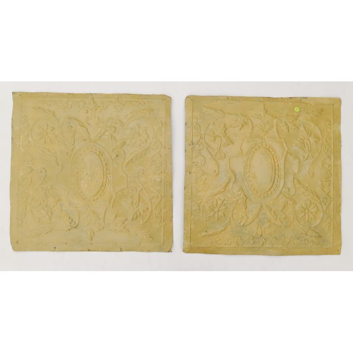 Pair Antique Pressed Tin Ceiling Panels- 26x26''
