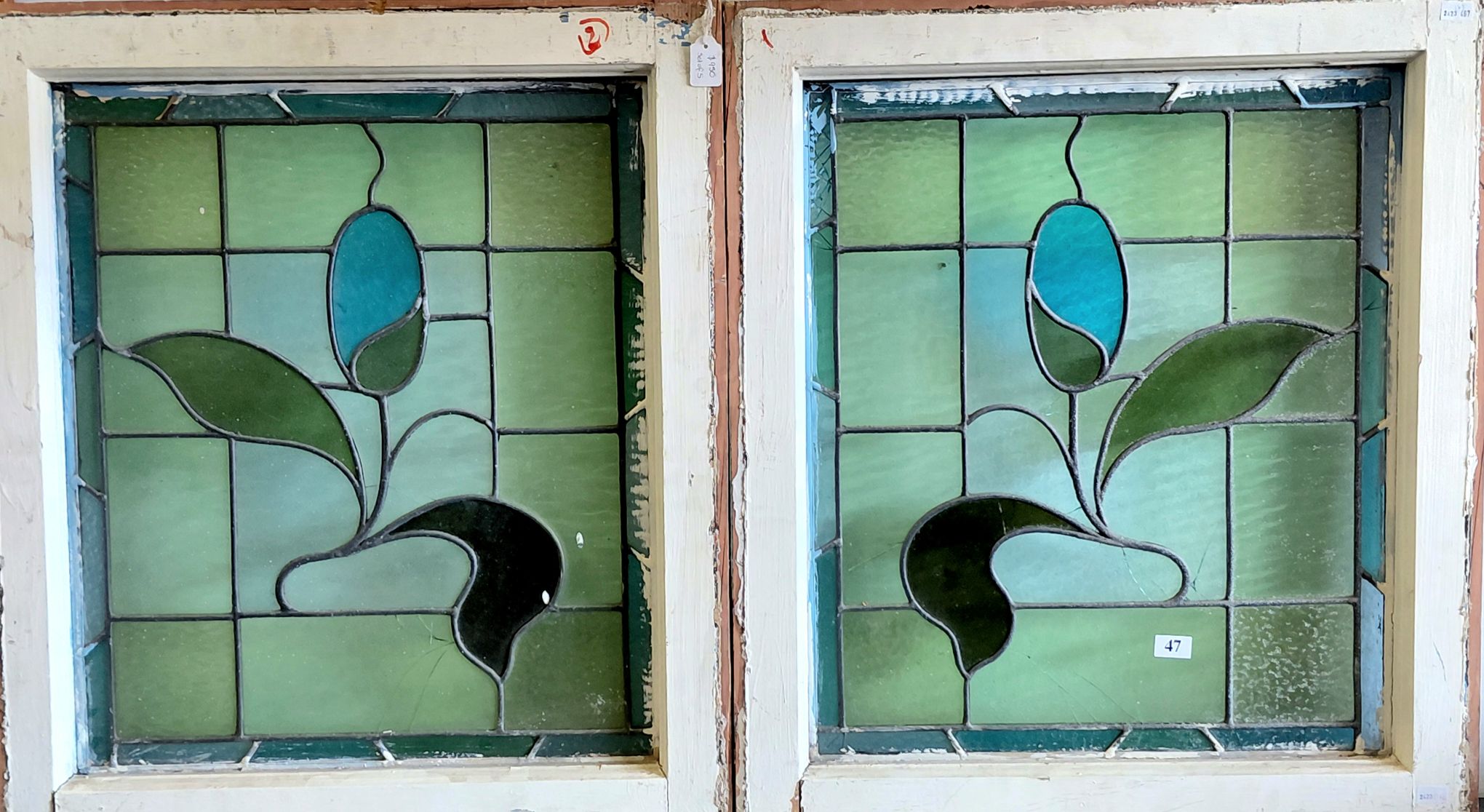 Pair Of Leadlight Windows