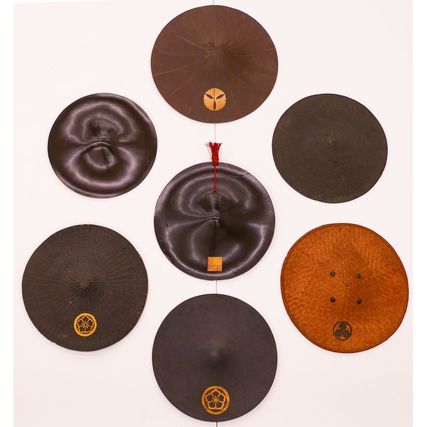Collection 7pc Japanese Meiji Samurai Jingasa Hats