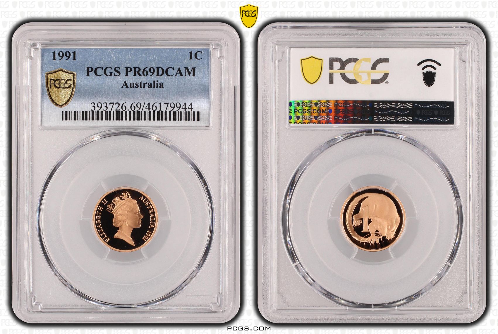 One Cent, 1991, Pcgs Pr69dcam