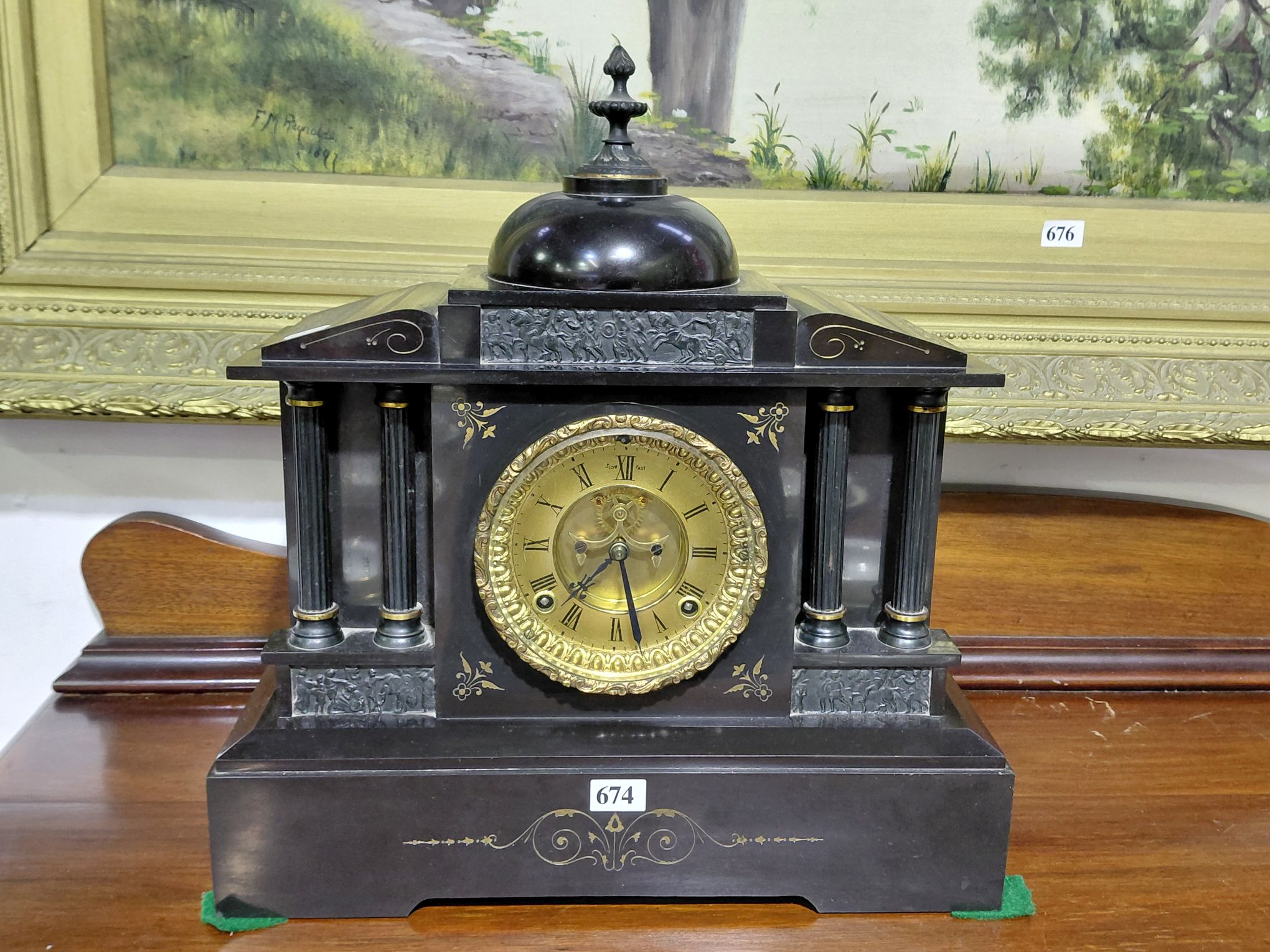 19TH CENTURY SLATE MANTLE CLOCK