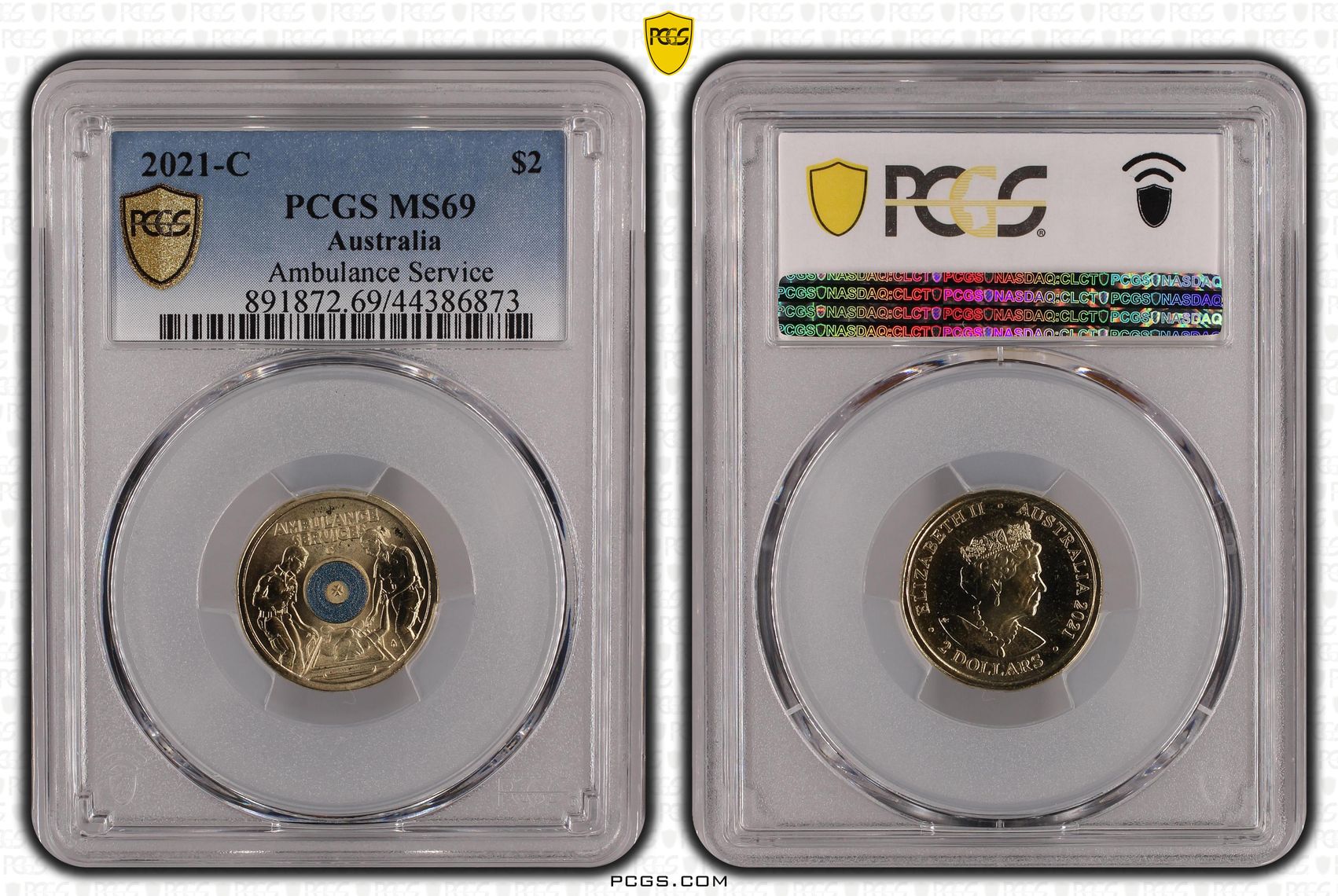 2021-C Australia Two Dollar, $2 Ambulance Service PCGS - MS69 -873