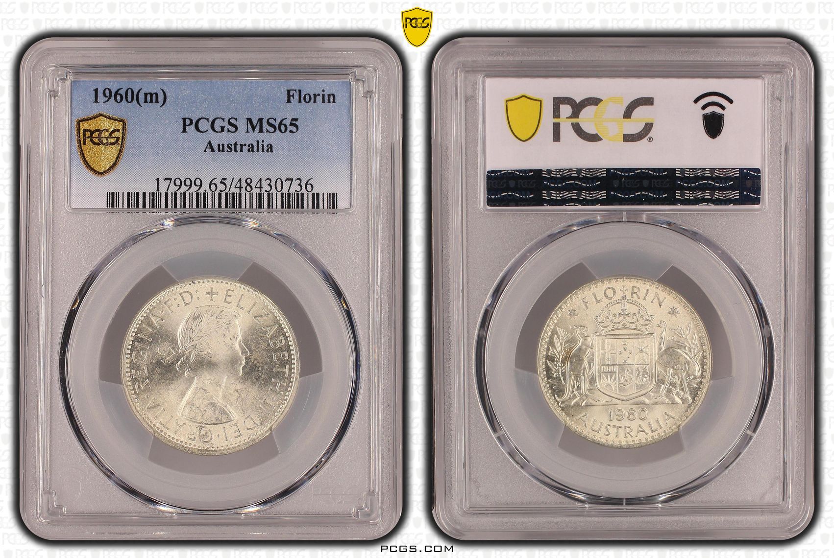 Elizabeth II, Florin, 1960(m), PCGS MS65