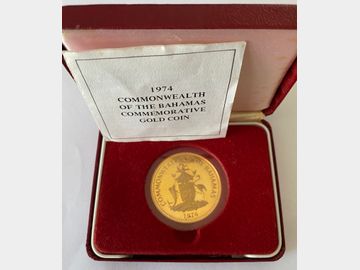 1974 Commonwealth of the Bahamas Commemorative Gold (12ct) $100 Coin