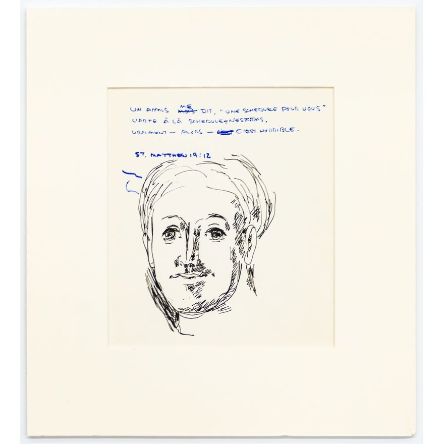 Jay Steensma ''St. Matthew 19:12'' Ink on Paper Matted 14.5''x13''