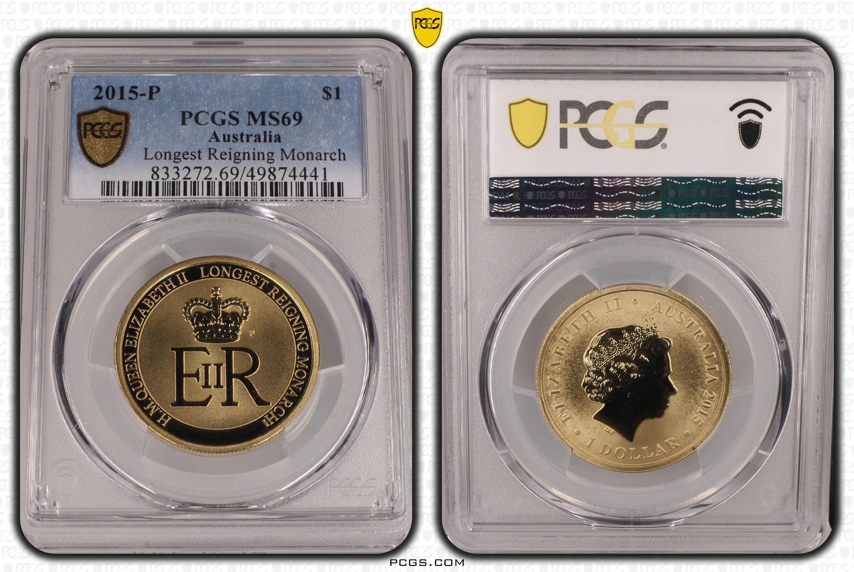 Longest Reigning Monarch POP 2/0, One Dollar, 2015-P, PCGS MS69
