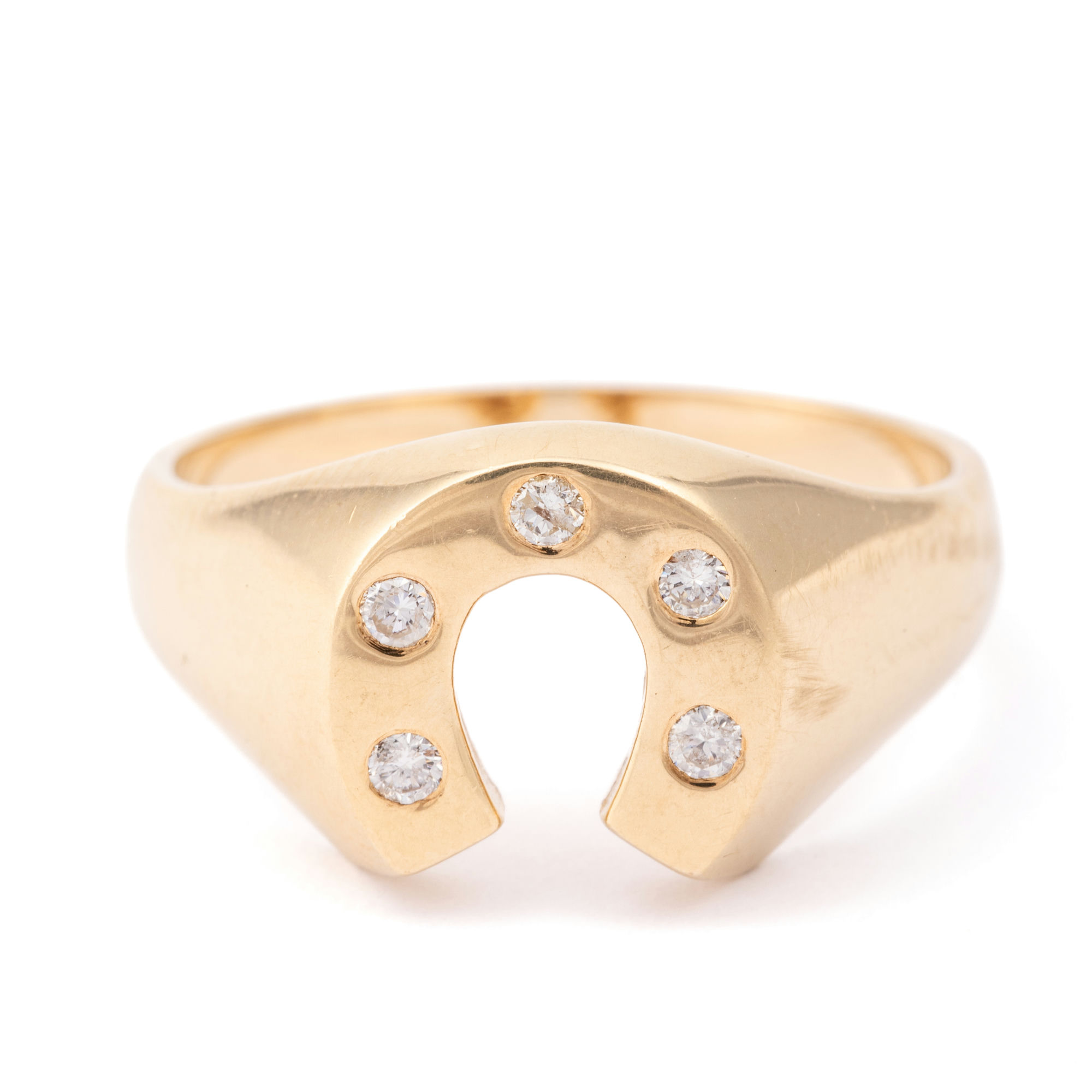 Diamond Horseshoe Ring 9ct Gold,
