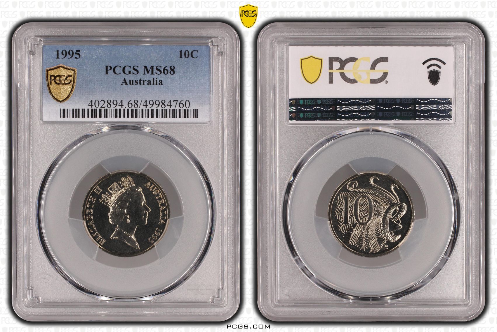 , Ten Cent, 1995, PCGS MS68