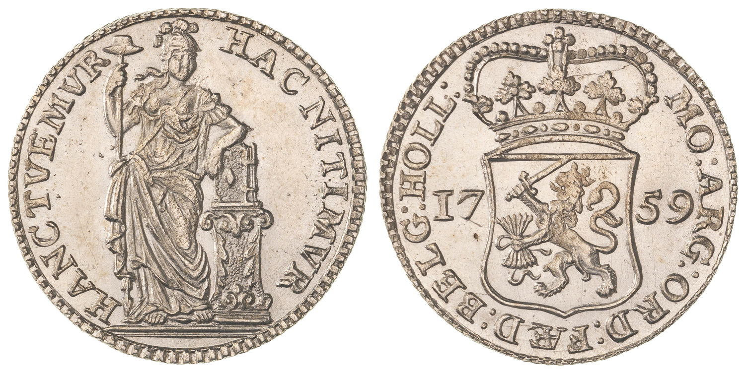 United Netherlands, Hollandia Mint , Five Stuivers, 1759, UNC