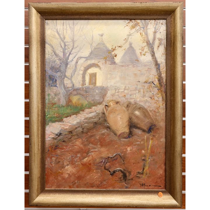 Alfonso ''Italian Landscape with Jugs'' Oil Painting Framed 32''x24''
