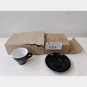 FORTIS HOTELWARE-SAUCER 6 AND 6 CUPS-BLACK