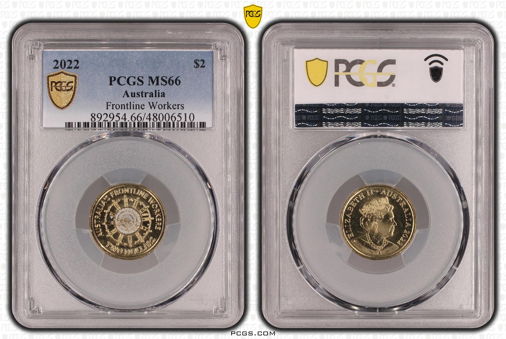 Frontline Workers Colourised, Two Dollar, 2022, PCGS MS66