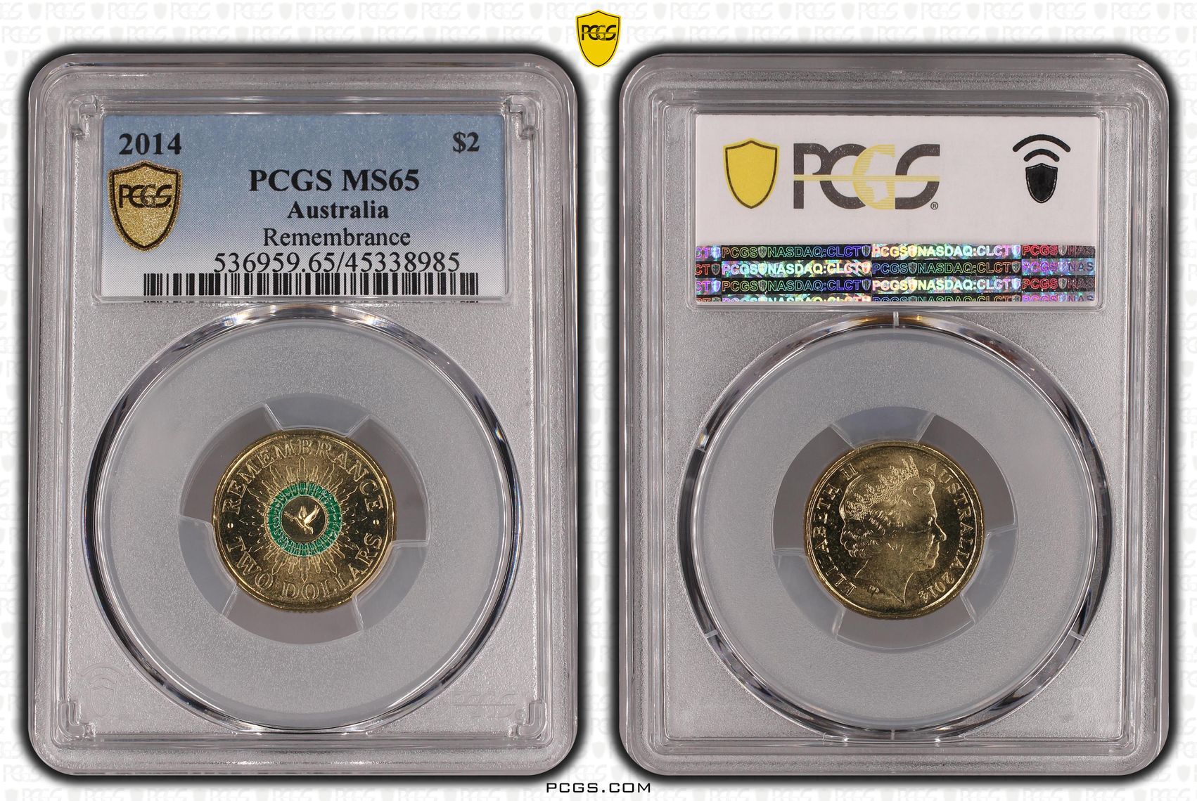 Remembrance, Two Dollar, 2014, PCGS MS65