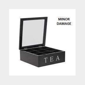 Excellence Homeware Tea Box Miff With 9 Compartments - Black (MINOR DAMAGE) | JG 51499/2183 B4 (S5)