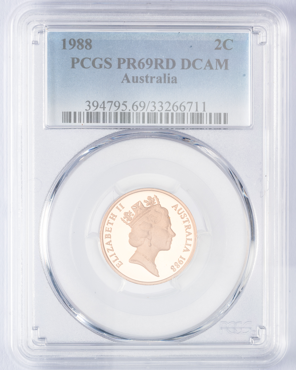 Elizabeth II, Two Cent, 1988, PCGS PR69DCAM