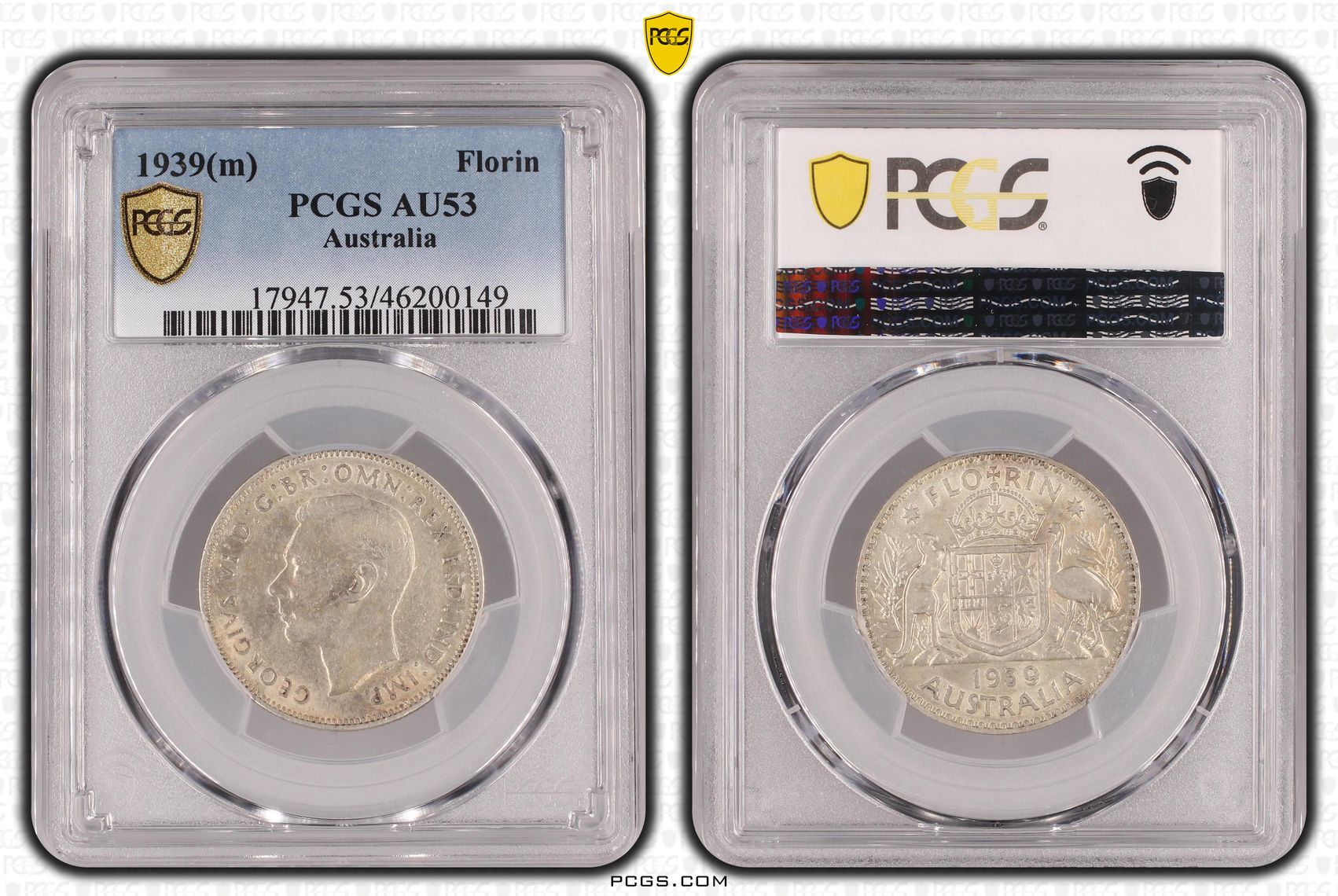 Florin, 1939(m), PCGS AU53