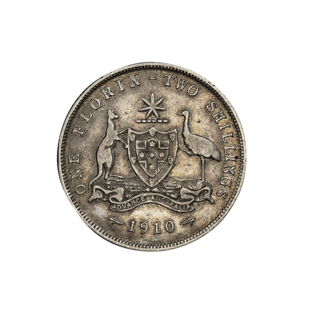 1024. · Edward VII, Florin, 1910, gF