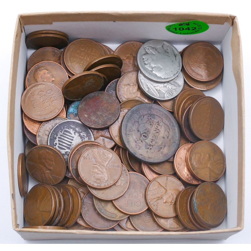 Box Old US Pennies etc.