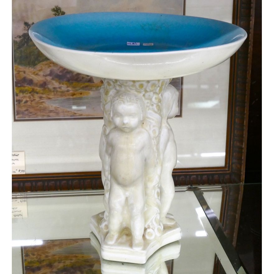 1919 Rookwood Pottery Figural Putti Compote 10.5''