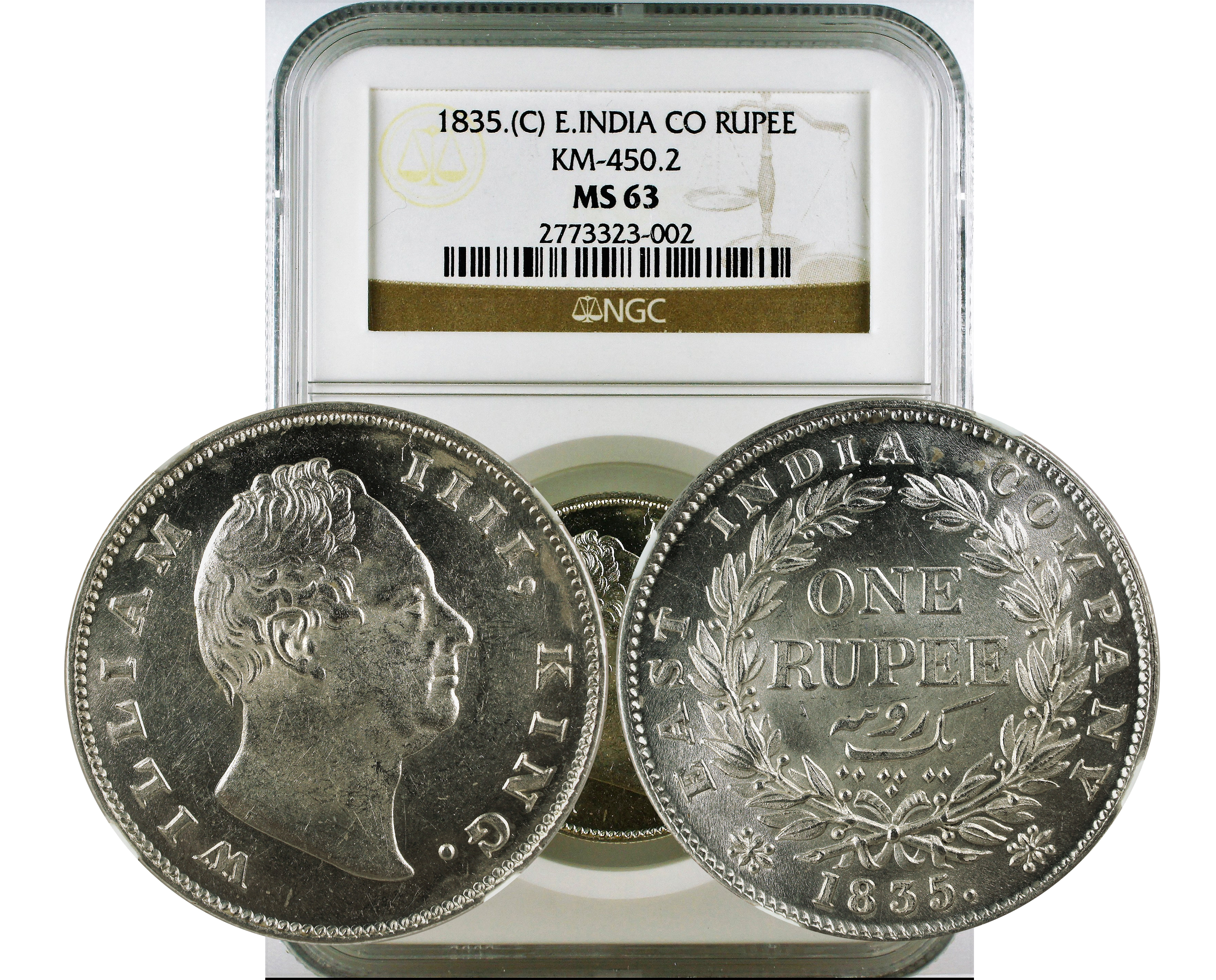 1835.(C) INDIA S&W-1.42 TYPE D/4 RAISED 