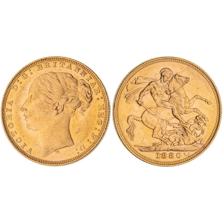 Victoria, Sovereign, 1880-M, UNC