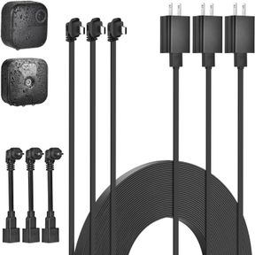 2PACK 10FT/3M POWER CABLE AND ADAPTER FOR BLINK OUTDOOR 4 (4TH GEN) & (3RD GEN) & BLINK XT/XT2, WEATHERPROOF FLAT CHARGER EXTENSIO