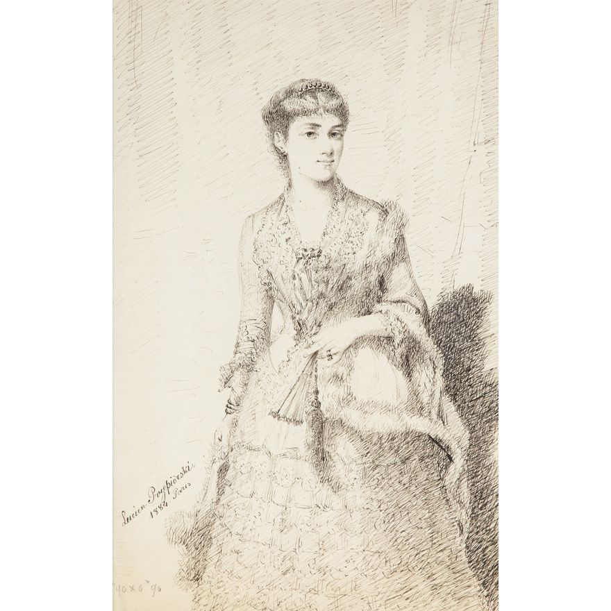 Lucjan Przepiórski | Portret damy z wachlarzem, 1884 r.