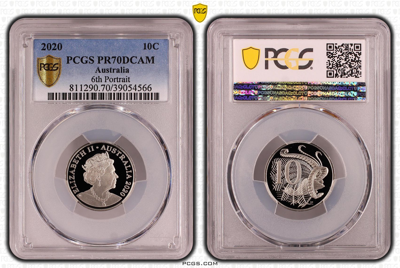 6th Portrait, Ten Cent, 2020, PCGS PR70DCAM