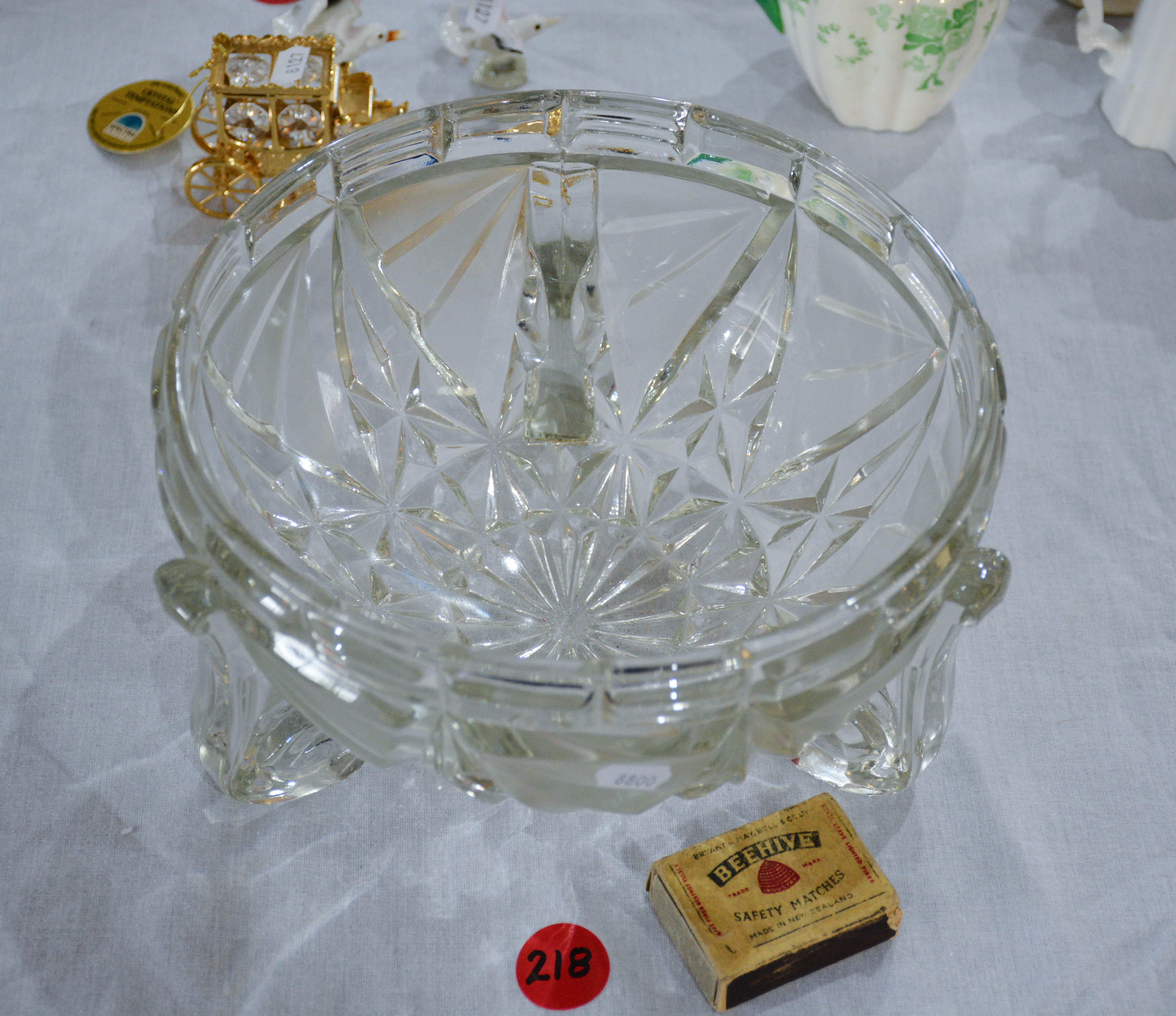 Vintage Cast Glass Three Foot Bowl — NZ auction result
