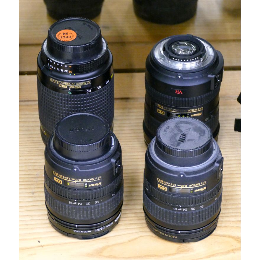 4pc Nikon DX and ED Camera Lenses 18-300mm Ranges