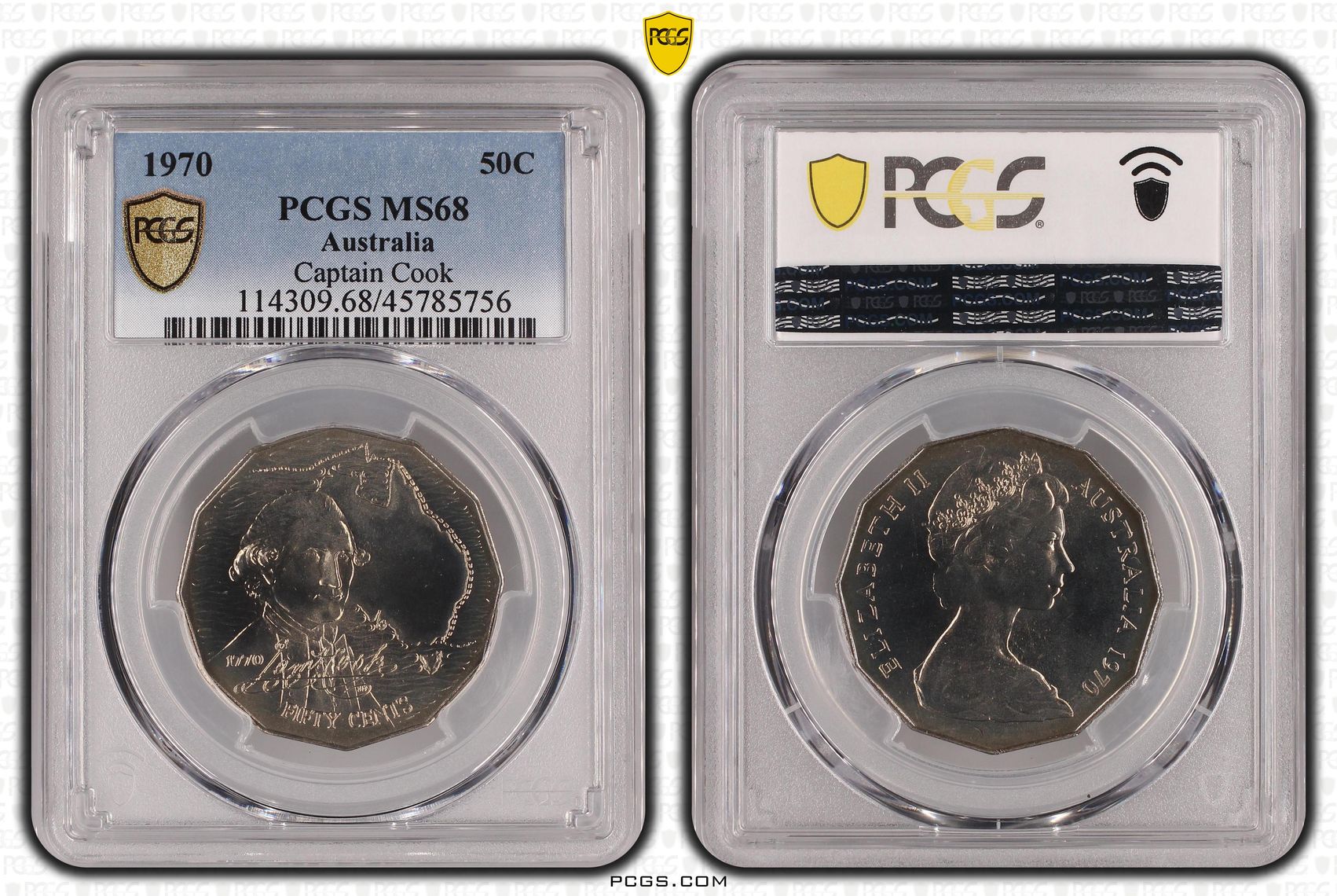 Captain Cook , Fifty Cent, 1970, PCGS MS68