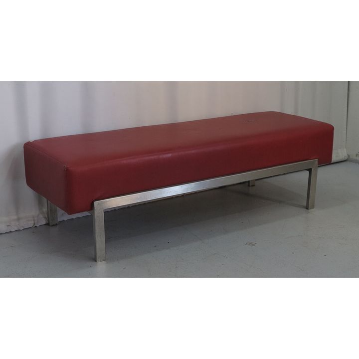 VINYL UPHOLSTERED OTTOMAN
