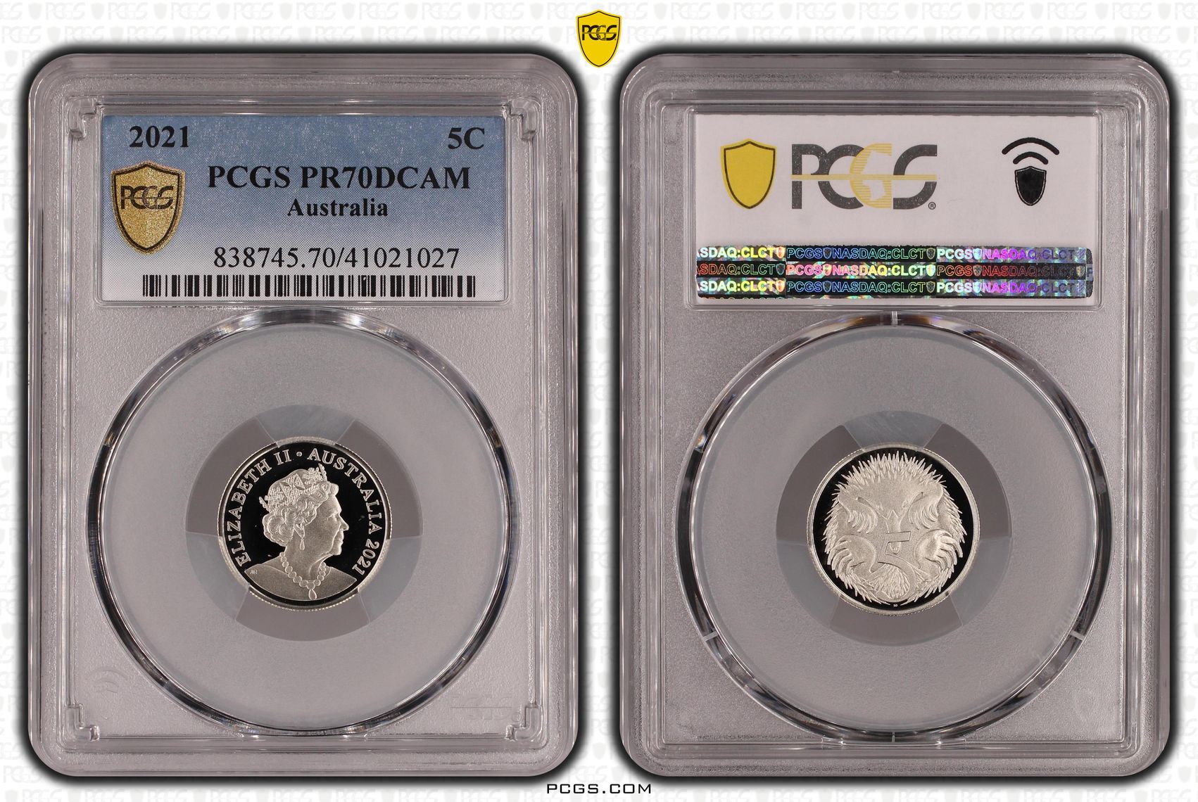 106 · 2021 Australia Five Cent, 5c PCGS - PR70DCAM POP 108/0 -027