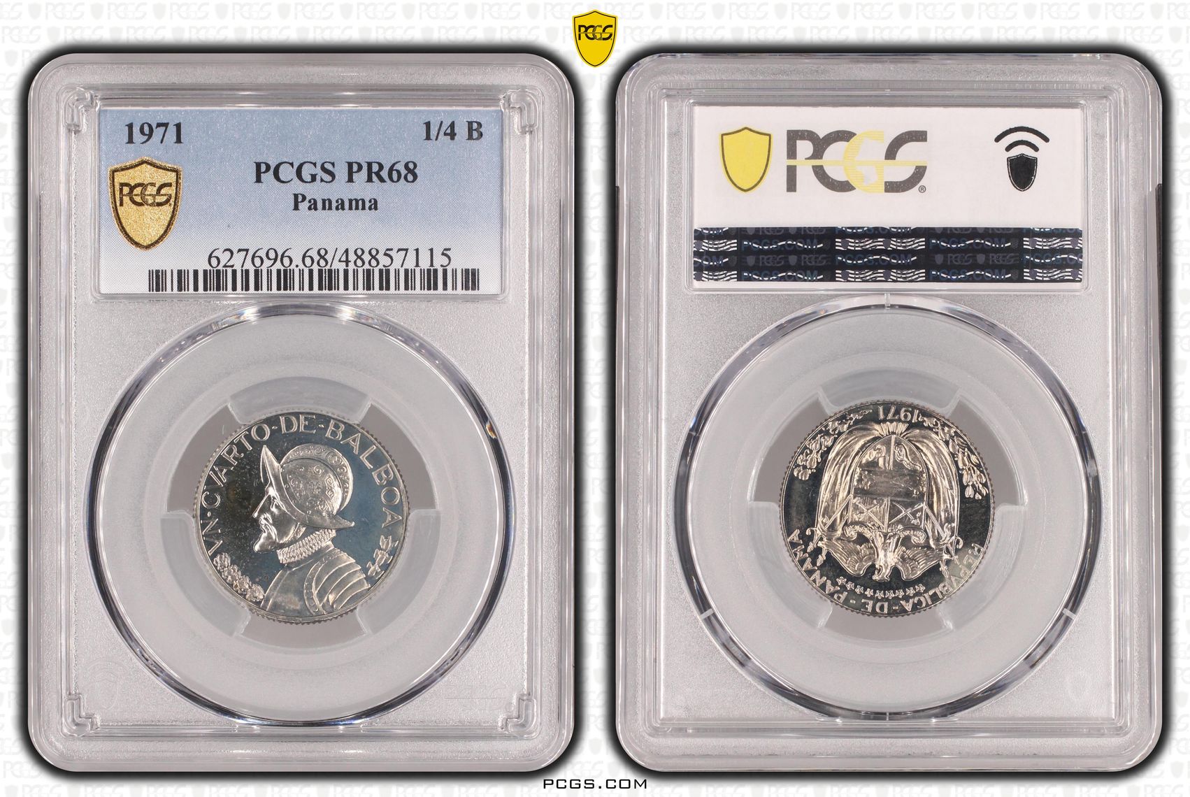 Panama, POP 1/0, Quarter Balboa, 1971, PCGS PR68