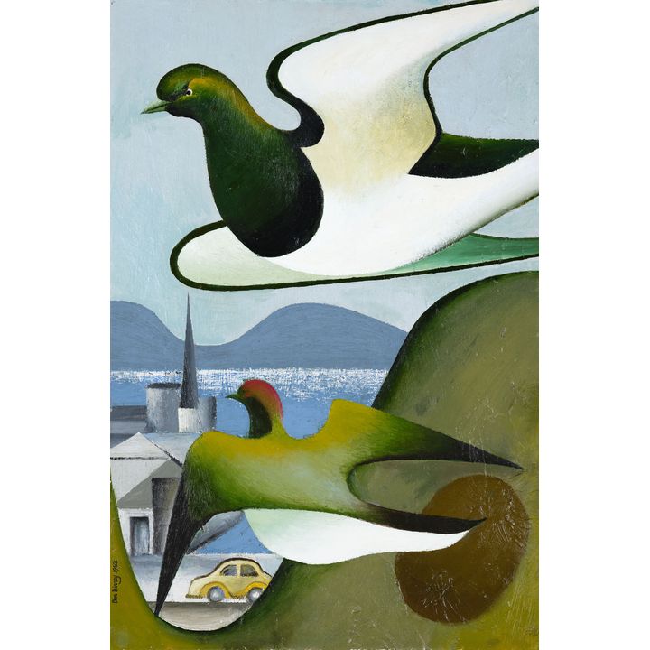 Don Binney 'Kereru over Dunedin'