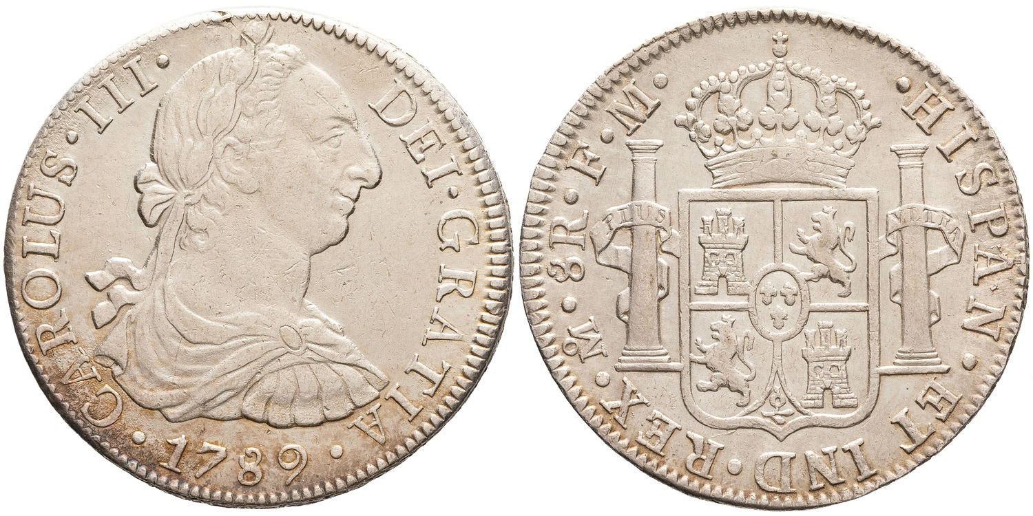 Mexico, Carlos III, Eight Reales, 1789-Mo F.M., VF