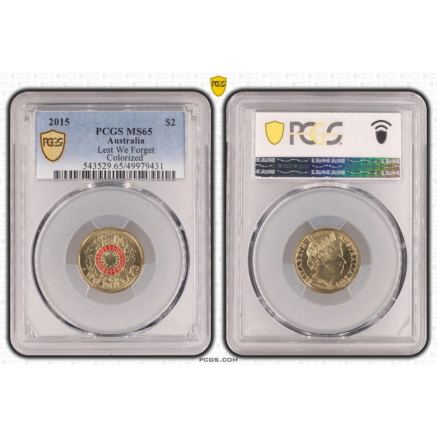 Lest We Forget Colorized, Two Dollar, 2015, PCGS MS65