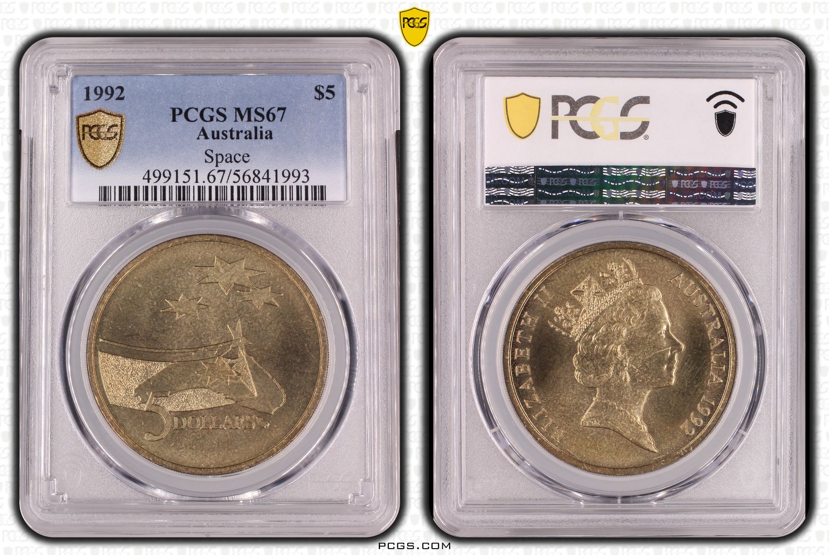 Space, 2/0, Five Dollar, 1992, MS67
