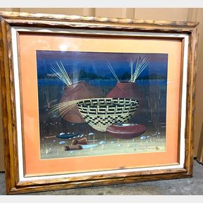 Original Michael Chiago Basket And Pottery Painting