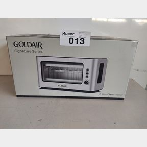 GOLDAIR 2 SLICE STAINLESS STEEL TOASTER WITH GLASS WINDOW - GTT-2000