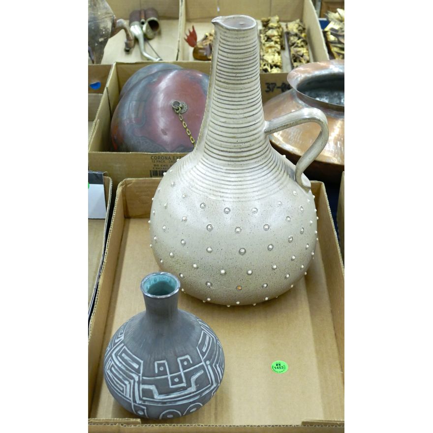 Box 3pc Swedish Mid Century Pottery Jug & Vase