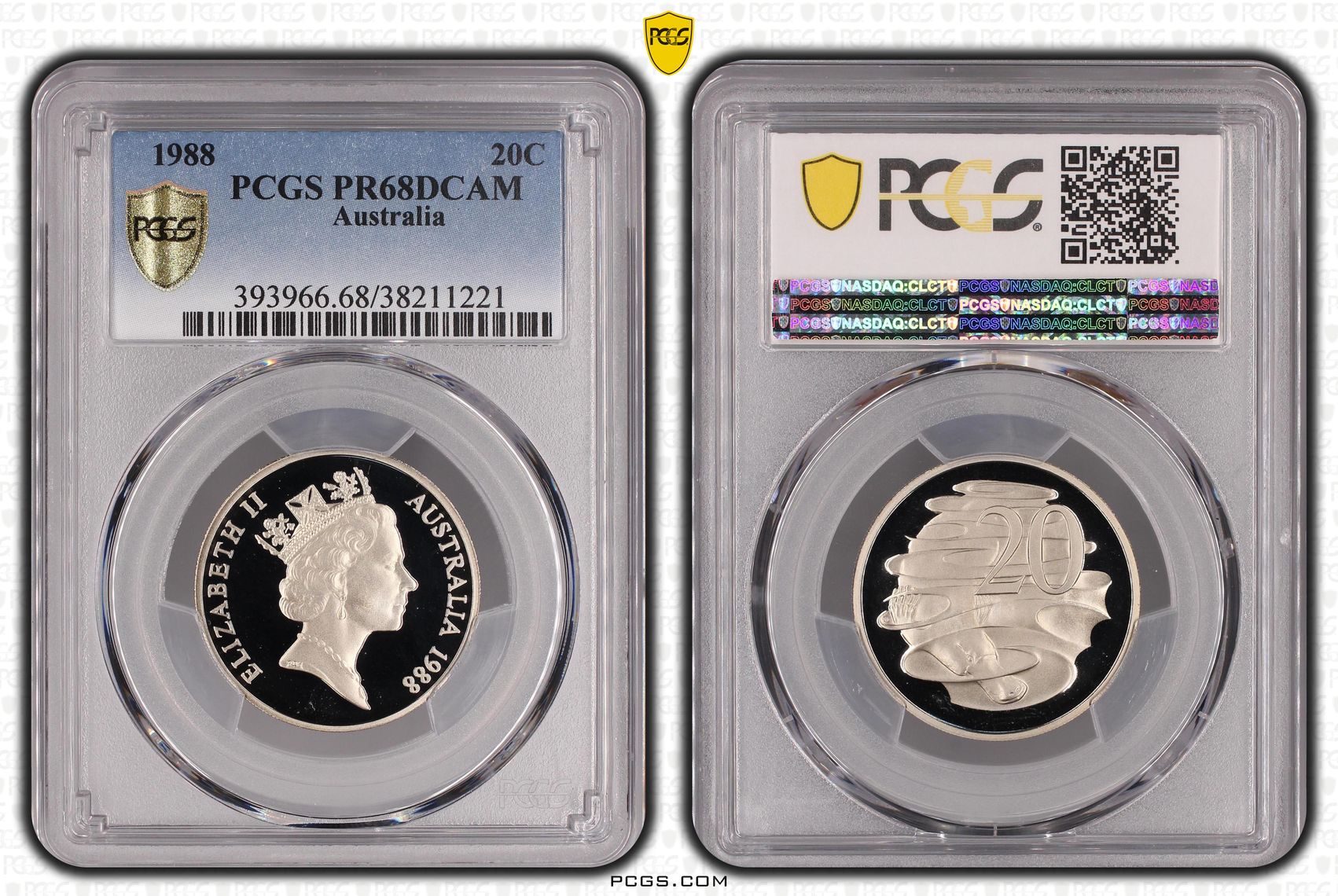 1988 Australia Twenty Cent, 20c PCGS - PR68DCAM -221